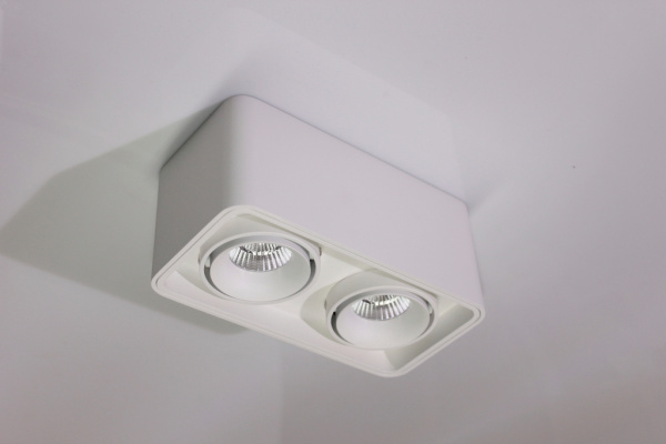 Потолочный накладной светильник SQUARE-OUT-02-WH-WW (теплый белый свет, белый корпус)  фото 1