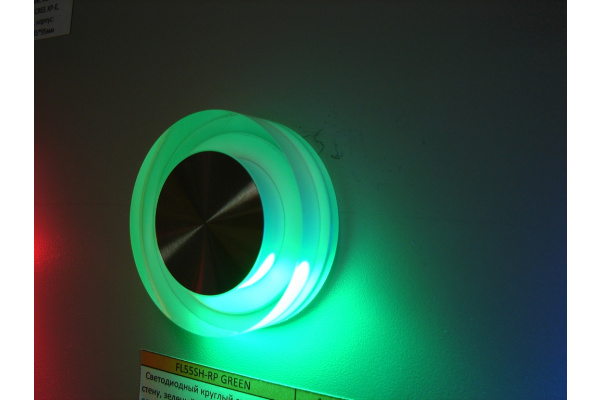 FL55SH-RD GREEN  LED свет. круг,встр. в стену 1*1W фото 1