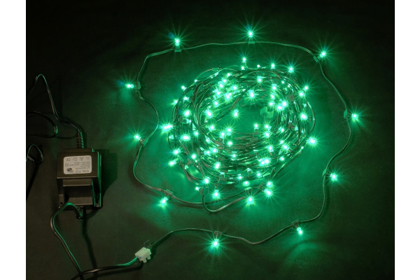 LED-LP-15СМ-100M-12V-G, Светодиод. клип-лайт зеленый, темный провод фото 1