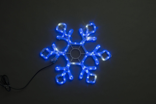 LED-XM(FR)-2D-CK022-B-24"-B-F(W) Синяя Снежинка 60,5х52см с белыми Flash LED фото 1