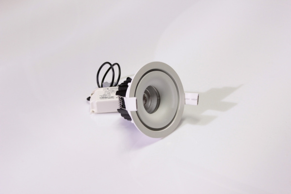 Потолочный врезной светильник ROUND-IN-02-WH-WW (теплый белый свет, белый корпус)  фото 1