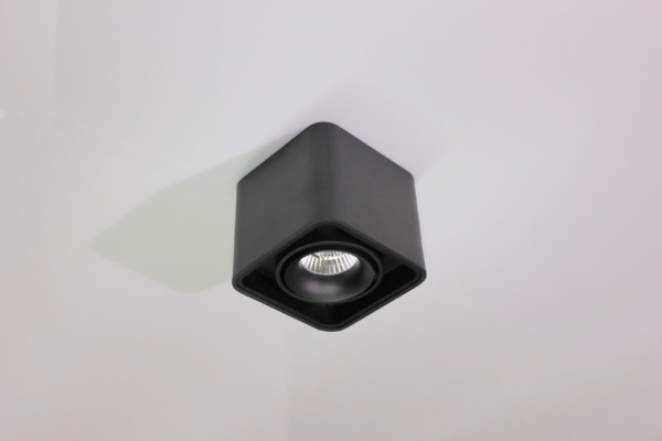 Потолочный накладной светильник SQUARE-OUT-01-BL-WW (теплый белый свет, черный корпус)  фото 1