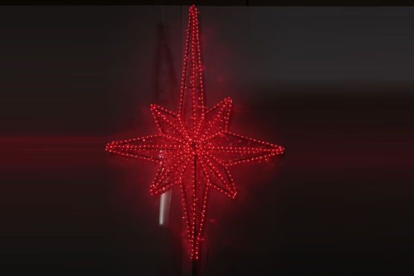 FLESI-LED-FL-002-Елочная макушка"Полярная звезда" красная/красный флэш (РФ) 150Х117см. фото 1