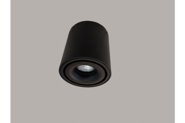 Потолочный накладной светильник ROUND-OUT-01-BL-WW (теплый белый свет, черный корпус)  фото 1