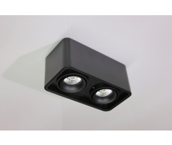 Потолочный накладной светильник SQUARE-OUT-02-BL-WW (теплый белый свет, черный корпус) 