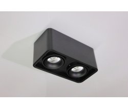 Потолочный накладной светильник SQUARE-OUT-02-BL-WW (теплый белый свет, черный корпус) 