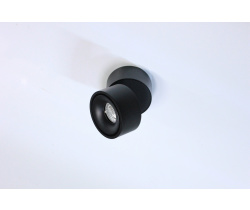 Потолочный накладной светильник ROUND-OUT-01-1-BL-WW (теплый белый свет, черный корпус) 
