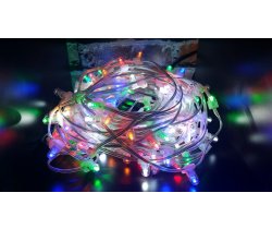 NEW!!! LED-LP-200-30M-12V-M-F(W)  Гирлянда клип-лайт мульти LED/белый Flash, 30м, колпачок, транс. 