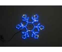 LED-XM(FR)-2D-CK022-24-B-F(W) Синяя Снежинка 60.5х52см с белыми Flash LED