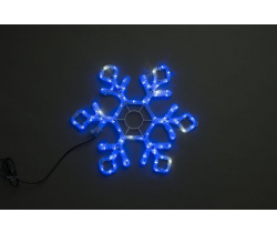 LED-XM(FR)-2D-CK022-24'-B-F(W) Синяя Снежинка 60.5х52см с белыми Flash LED