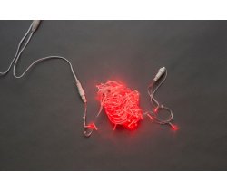 LED-PLS-100-10M-240V-R/C-F(R), красная/прозрачный провод/ красный FLASH 20, IP-54, соединяемая