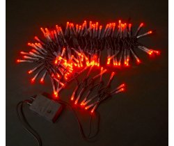 LED-XW-120-5M-C-240V LED гирлянда чейзинг с контроллером, 5м, 240V, 8Вт, красные LED (120 DIP 5мм)