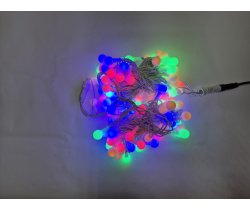 LED-PLR-100-15M-25MM-240V-Multy/WH-WO  LED гирлянда 15м, 240V, IP65, мульти LED/Матовый Шарик 2,5см