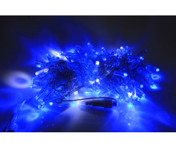 LED-PLS-100-10M-240V-B/C-F(W)-W/O,Синий/белый флэш на прозр. пр., соед.(без шнура) С КОЛПАЧКОМ