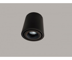 Потолочный накладной светильник ROUND-OUT-01-BL-WW (теплый белый свет, черный корпус) 