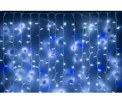 LED- PLS-9020-240V-2*9М-W/WH-F(Blue) белые светодиоды/белый провод. Световой занавес Flash  2*9м.