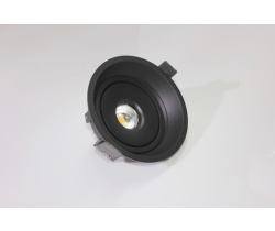 Потолочный врезной светильник ROUND-IN-04-BL-WW (теплый белый свет, черный корпус) 