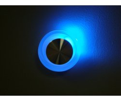 FL55SH-RD BLUE  LED свет. круг.,встр. в стену 1*1W