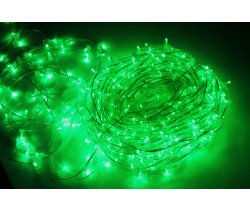 LED-LP-15-100M-12V-G/CL-F(G) С КОЛПАЧКОМ, Гирлянда клип-лайт зеленые LED/зеленый Flash. Neo-Neon