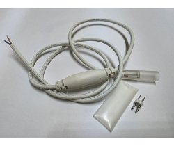 Силовой шнур белый ПВХ без ВИЛКИ для дюралайта фиксинг (LED-DL-2W-CA-1-W)