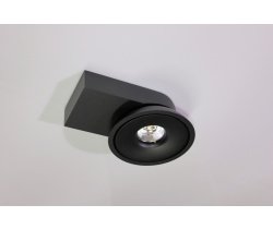 Потолочный накладной светильник ROUND-OUT-02-BL-WW (теплый белый свет, черный корпус) 