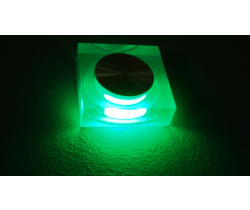 FL55SH-SP  GREEN LED свет.квад, встр. в стену 1*1W