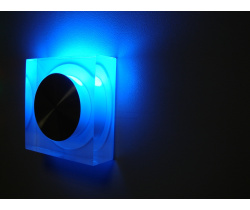 FL55SH-SP  BLUE LED свет.квад, встр. в стену 1*1W