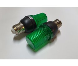 NEW2024 LED лампа-вспышка E-27, зеленая G-LEDJS07G (60 вспышек в минуту)