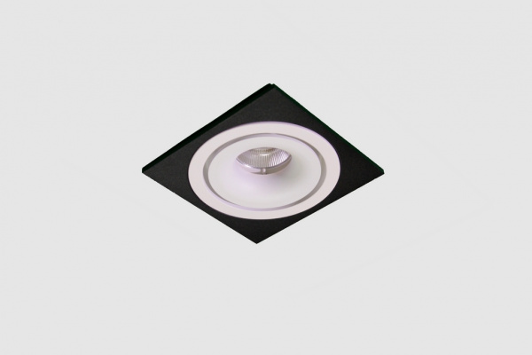 Декоративная одинарная рамка (черная) под светильник серии ROUND-IN-02 фото 2