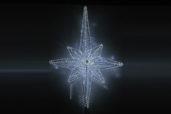 FLESI-LED-FL-001-Елочная макушка"Полярная звезда" белая/белая флэш (РФ) 150Х117см. фото 2