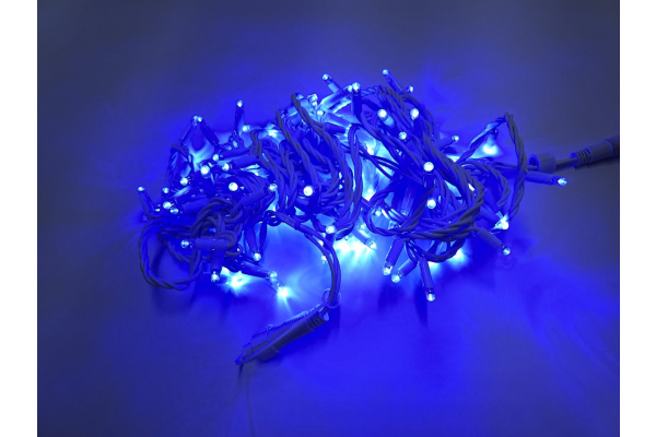 LED-PLR-100-10M-240V-B/WH-W/O Светодиодная гирлянда фиксинг 10м, IP65, 240V, синие LED/провод каучук фото 1