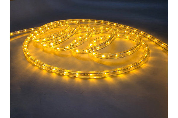 2026 LED-DL-2W-100M-1M-24V-YELLOW (H) дюралайт, фиксинг, желтый, 24V, D13мм, 36LED/метр, IP54, фото 1
