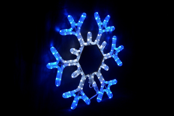 LED-Снежинка 43*43 см, BL-L-04, бел.-син фото 4