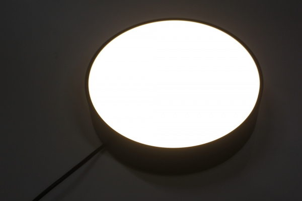 Потолочный накладной светильник ROUND-OUT-04-BL-WW (теплый белый свет, черный корпус) D260 фото 4