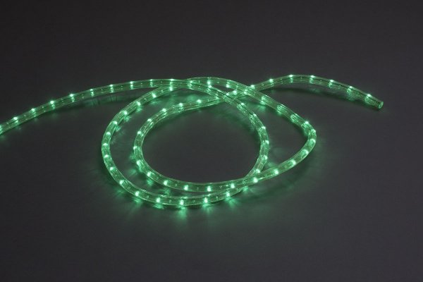 LED-DL-2W-220V-100M-3.3CM-G Светодиодная гирлянда дюралайт фиксинг, зеленые светодиоды, D11,5мм, 30L фото 2