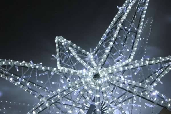 FLESI-LED-FL-001-Елочная макушка"Полярная звезда" белая/белая флэш (РФ) 150Х117см. фото 2