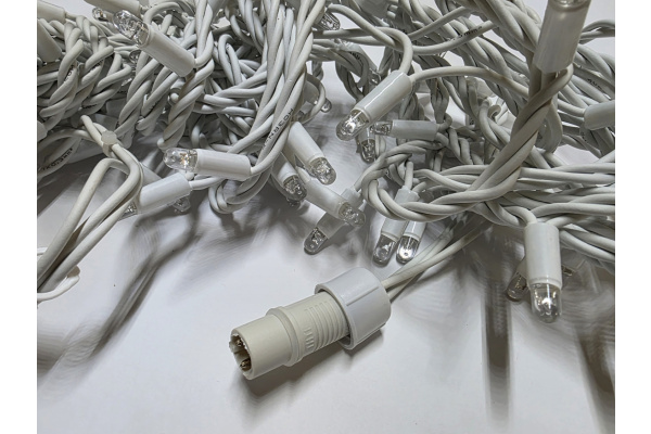 LED-PLR-100-10M-240V-B/WH-W/O Светодиодная гирлянда фиксинг 10м, IP65, 240V, синие LED/провод каучук фото 3