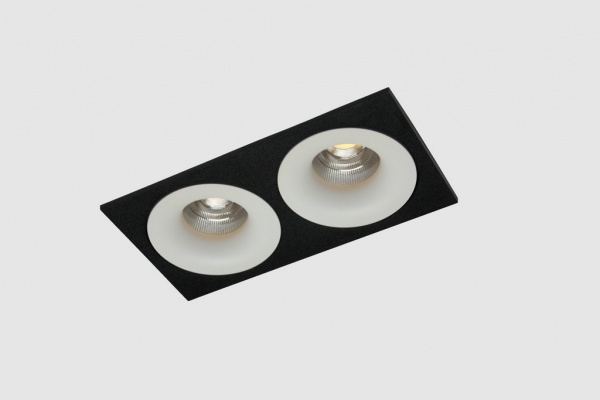 Декоративная двойная рамка (черная) под светильник серии ROUND-IN-01 фото 4