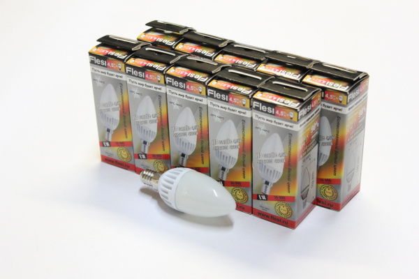10шт. LED candle-4,5W 220V E14 4200K Свеча 4,5W, 220V фото 1