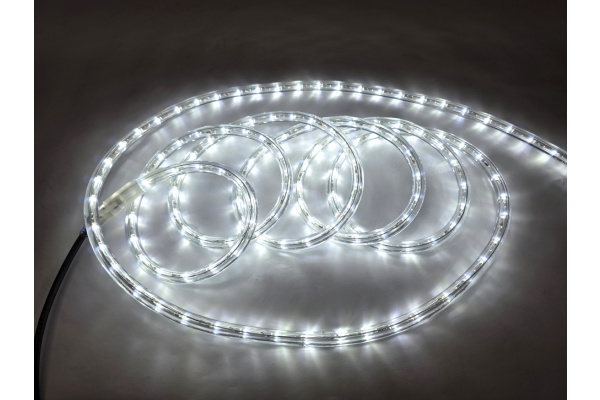 2026 LED-DL-2W-100M-1M-24V-WHITE (H) дюралайт, фиксинг, белый, 24V, D13мм, 36LED/метр, IP54, фото 1