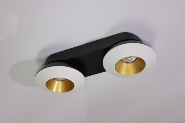 Накладное декоративное кольцо (белое/золото) в светильник серии ROUND-OUT-02/03 and ROUND-IN-03/04 фото 6