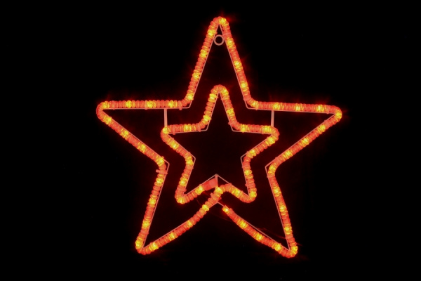 LED-XM(FR)-2DCK020-R-F(R) Мотив Звезда, красная 55х54см. С красными Flash LEDS  фото 2