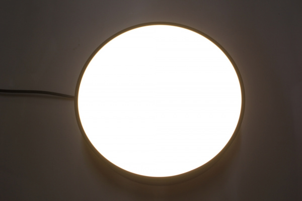 Потолочный накладной светильник ROUND-OUT-04-BL-WW (теплый белый свет, черный корпус) D260 фото 3