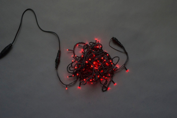 LED-PLS-100-10M-240V-R/BL-W/O, красная / черный провод , соединяемая, (без силового шнура) фото 2