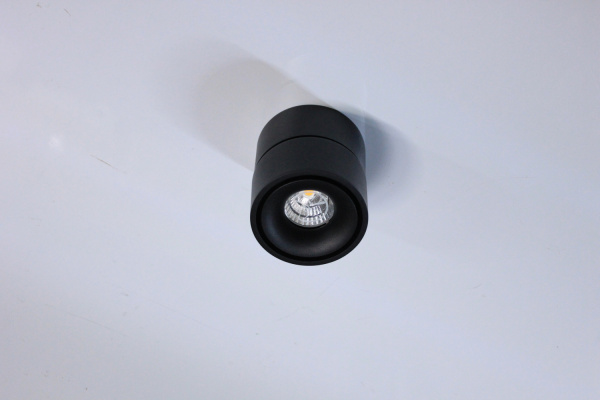Потолочный накладной светильник ROUND-OUT-01-1-BL-WW (теплый белый свет, черный корпус)  фото 2