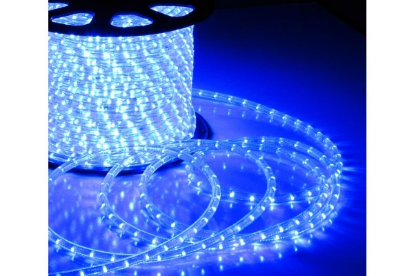 LED-DL-2W-2.77CM-100M-240V-B Светодиодная гирлянда дюралайт, фиксинг, синий, D13мм, 36LED/метр, IP54 фото 1