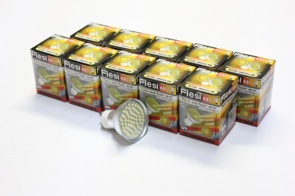 10 шт. GU10AL-SMD60S-NW  4.5W, AC220V, Natur White, 4200K фото 1