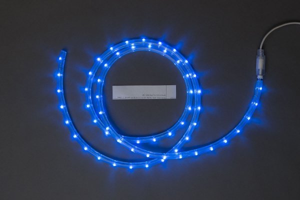 LED-СDL-2W-100M-220V-3.33CM-B Светодиодная гирлянда дюралайт, фиксинг, синие светодиоды, D11,5мм, 30 фото 1