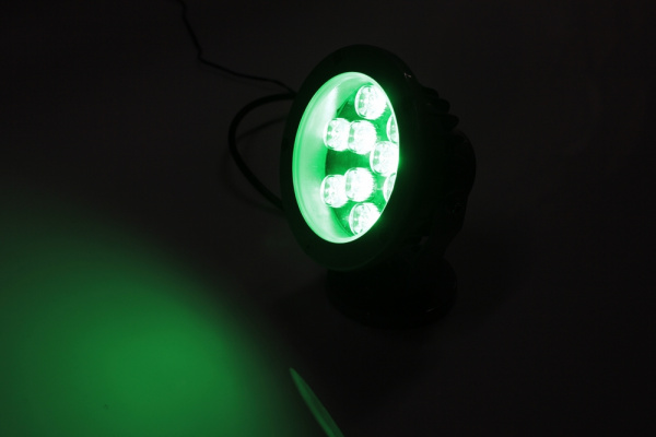 G-DT109-G 12V LED  прожек.,9 LED CREE/1W,12V  зелёный фото 2