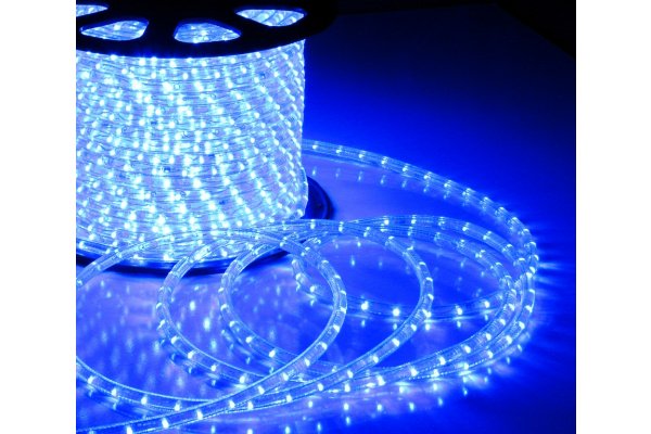 LED-XD-2W-1M(100M)-12V Светодиодная гирлянда дюралайт фиксинг, синий, 12V, D13мм, 36LED/метр, кратно фото 1